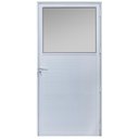 Ver imagem 1 de Porta de Giro Alumínio Branco Lambril c/Maçaneta Visor Quadrado Maxx - 210x60 - Direita