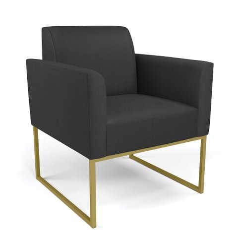 Poltrona Base Industrial Dourado Marisa Corino Preto D03 - D'Rossi