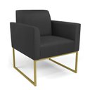Ver imagem 1 de Poltrona Base Industrial Dourado Marisa Corino Preto D03 - D'Rossi