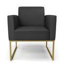 Ver imagem 3 de Poltrona Base Industrial Dourado Marisa Corino Preto D03 - D'Rossi