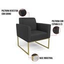 Ver imagem 6 de Poltrona Base Industrial Dourado Marisa Corino Preto D03 - D'Rossi