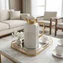 Ver imagem 2 de Garrafa Térmica Elegance Branca com Dourado 700ml 24x19x14cm