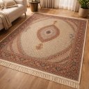 Ver imagem 2 de Tapete Clássico Oriental Mahi Bege 250x200 cm Tipo Persa
