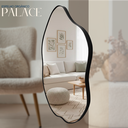 Ver imagem 4 de Espelho Decorativo Palace 60x40cm Orgânico Couro Ecológico Sala Banheiro Moderno Parede:Preto