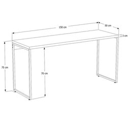 Mesa De Escritório Escrivaninha 150Cm Dynamica Industrial C08 Preto Ônix - 2