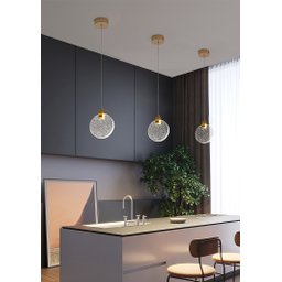 Pendente Redondo Cristal Bolhas Luminária Moeda Bolachao Led 7w 3500k Cabeceira Lavabo Balcão Equipe - 3