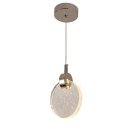 Ver imagem 1 de Pendente Redondo Cristal Bolhas Luminária Moeda Bolachao Led 7w 3500k Cabeceira Lavabo Balcão Equipe
