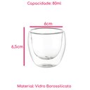 Ver imagem 5 de Kit 4 Copos Vidro Borossilicato Parede Dupla Café 80ml