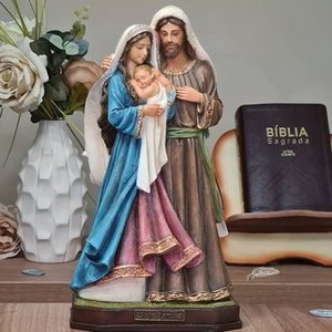 Imagem Sagrada Família Grande 30cm Resina Tradicional
