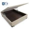 Cama Box Baú Casal Em Suede Bege Com Pistão A Gás - 138x188 - 2