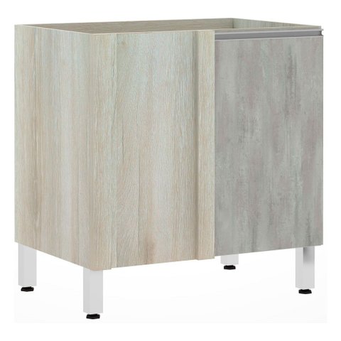 Balcão de Cozinha sem Tampo de Canto Reto Luciane 80cm 1 Porta Lis Luciane Móveis