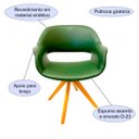 Ver imagem 2 de Poltrona Decorativa para Sala de Estar ou Jantar Eduarda Cor Verde Oliva Base Madeira Giratória
