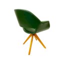 Ver imagem 5 de Poltrona Decorativa para Sala de Estar ou Jantar Eduarda Cor Verde Oliva Base Madeira Giratória
