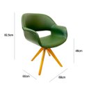 Ver imagem 4 de Poltrona Decorativa para Sala de Estar ou Jantar Eduarda Cor Verde Oliva Base Madeira Giratória