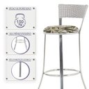 Ver imagem 4 de Banqueta Alta Bistrô em Alumínio, Fibra e Tecido Impermeável Tc Zanutto 4 Unidades Marmore