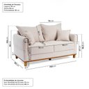 Ver imagem 3 de Sofá Living 2 Lugares 160cm Linho Ananda CabeCasa MadeiraOriginals Bege/Creme