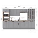 Ver imagem 3 de Cozinha Modulada 6 Peças 1 Torre Quente 1 Cristaleira com Vidro 2 Balcão sem Tampo 2 Aéreos 100% MDF com Rodapé Bari Cinza/Titanio Fosco
