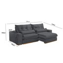 Ver imagem 2 de Sofá 290 Cm Braço 25 Cm Retrátil e Reclinável Lake Meu Sofá Online