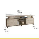 Ver imagem 2 de Rack para Tv até 75 Pol. 183 X 65 Cm Dubai Ripado Mdp Flex Mocaccino Carvalho - Clicklar