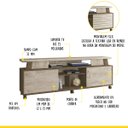 Ver imagem 3 de Rack para Tv até 75 Pol. 183 X 65 Cm Dubai Ripado Mdp Flex Mocaccino Carvalho - Clicklar