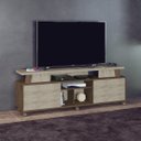 Ver imagem 1 de Rack para Tv até 75 Pol. 183 X 65 Cm Dubai Ripado Mdp Flex Mocaccino Carvalho - Clicklar