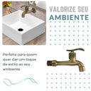 Ver imagem 4 de Torneira de Parede Bronze Longa Vintage Rústica Artística Banheiro Lavabo Oratorio Jardim Área Gourm