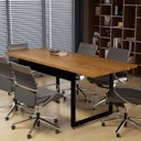 Ver imagem 3 de Mesa de Reunião para Escritório Industrial Pés de Ferro para Sala Executava Notebook e Computador