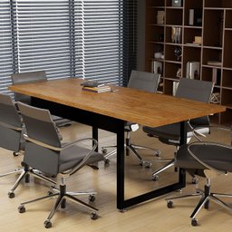 Mesa de Escritório Industrial Tampo Mdf Pés de Ferro 190cm:nature - 3
