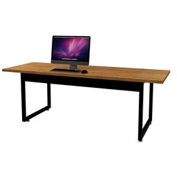 Mesa de Escritório Industrial Tampo Mdf Pés de Ferro 190cm:nature - 5