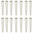 Ver imagem 1 de Kit 14 Pés de Metal 60 CM Hairpin Legs Mesa de Canto Aparador Dourado