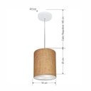 Ver imagem 3 de Lustre Pendente Cilíndrico Md-4012 Cúpula em Tecido 18x25cm Palha - Bivolt