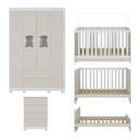 Ver mais imagens de Quarto de Bebê Completo C/ Berço Americano 3 em 1 Colchão Fofura Multimóveis Mp4665 Branco/off