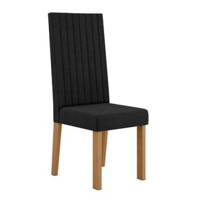 Kit 6 Cadeiras Laura com Encosto – Tecido Veludo Suede Bordado Estrutura 100% Mdf Mel/preto –