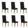 Kit 6 Cadeiras Laura com Encosto – Tecido Veludo Suede Bordado Estrutura 100% Mdf Mel/preto – - 2