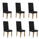 Ver imagem 2 de Kit 6 Cadeiras Laura com Encosto – Tecido Veludo Suede Bordado Estrutura 100% Mdf Mel/preto –