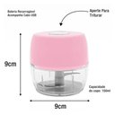 Ver imagem 2 de Mini Processador de Alimentos Elétrico USB Rosa - Quanhe