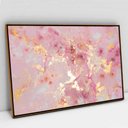Ver imagem 1 de Quadro Decorativo em Canvas Abstrato Mármore Suave TaColado Moldura Flutuante 4,5cm Freijó 120 x 80c