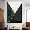 Ver imagem 1 de Quadro Decorativo Geométrico Mármore Verde, Preto e Branco em Moldura Caixa Tacolado Moldura Trad 1c