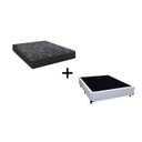 Ver imagem 1 de Cama Box Viúva 128 Tecido Sintético Branco com Colchão Lisboa Espuma D28 Preto Bello Box