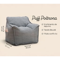 Puff Poltrona Nuvem Infantil Criança com Enchimento de Espuma - Tecido Veludo Verde - 3