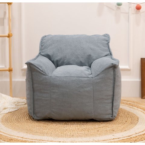 Puff Poltrona Nuvem Infantil Criança com Enchimento de Espuma - Tecido Veludo Verde