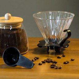 Suporte Filtro Café 10x11x11cm Borosilicato Transp com Acessorio - 2