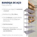 Ver imagem 3 de Prateleira Bandeja para Estante de Aço 92x58cm Cinza
