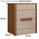 Ver imagem 3 de Mesa de Cabeceira Dhara 2 Gavetas 51 Cm Carvalho Fendi Moval Carvalho Fendi
