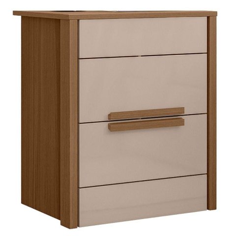 Mesa de Cabeceira Dhara 2 Gavetas 51 Cm Carvalho Fendi Moval Carvalho Fendi
