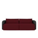 Ver imagem 2 de Sofá Living Sala de Estar Abel 240cm Bipartido Pés de Madeira Pu/veludo Preto/bordô G33 - Gran Belo
