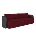 Ver imagem 5 de Sofá Living Sala de Estar Abel 240cm Bipartido Pés de Madeira Pu/veludo Preto/bordô G33 - Gran Belo