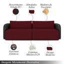 Ver imagem 3 de Sofá Living Sala de Estar Abel 240cm Bipartido Pés de Madeira Pu/veludo Preto/bordô G33 - Gran Belo