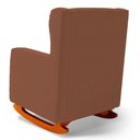 Ver imagem 2 de Poltrona de Amamentação e Descanso Zoe com Base Balanço e Puff Veludo Terracota - Desk Design