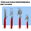 Ver imagem 2 de Cj Talheres 25 Pçs - Vermelho